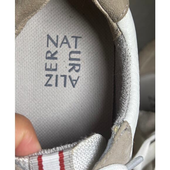 Naturalizer Evin White and Taupe Leather Sneakers size 7.5 - Picture 6 of 10